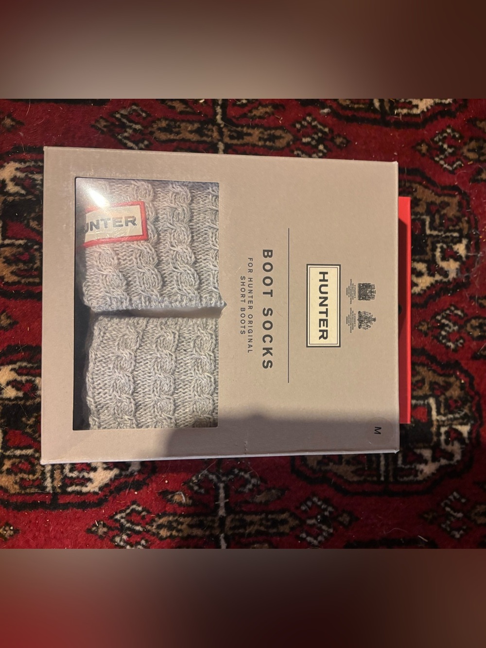 Hunter Pale Gray Cable Sock Packaging